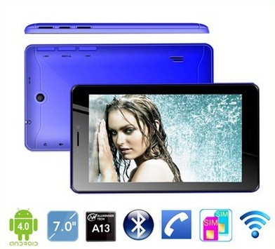7inch tablet pc with  A13+2G+BT+ Dual Sim Cards Slots     New item ! Super slim!